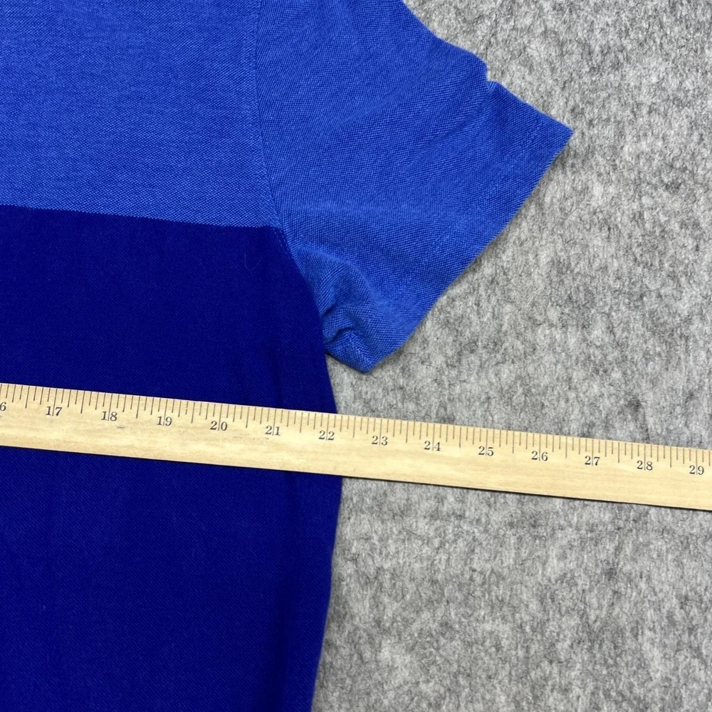 Banana Republic Polo Shirt Mens XL Blue Organic Cotton Pique Colorblock Casual